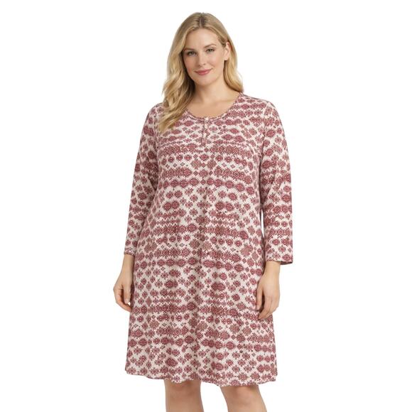 Goodnight Kiss Other - Goodnight Kiss Red & White Long Sleeve Nightgown Size Large Sleepwear